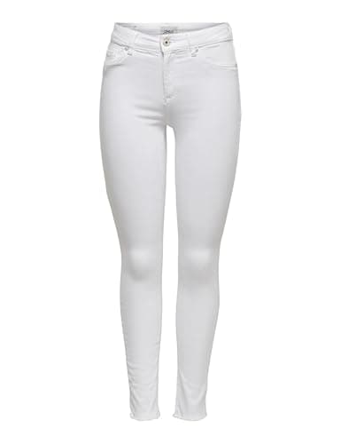 Image of ONLY Womens Onlblush Mid Ank Raw Rea0730noos Skinny Jeans, White (White White), 30 Short UK