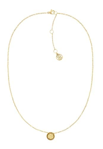 Image of Tommy Hilfiger Jewelry Women's Yellow Gold Pendant Necklace Embellished with Crystals - 2780569