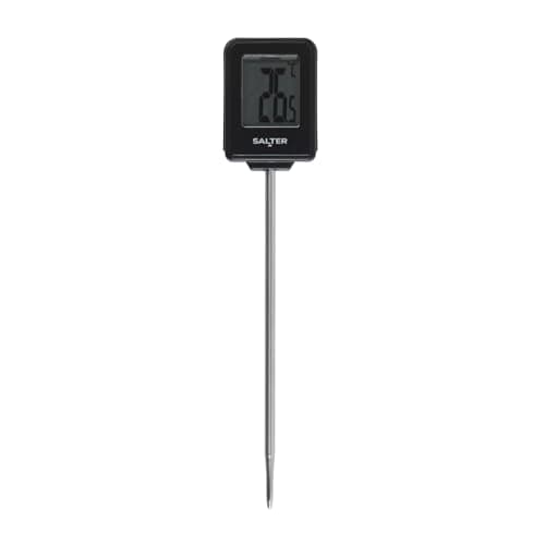 Image of Salter Instant Read Meat Thermometer – Digital Food Thermometer Probe with Cover, Accurate Instant Read, Stainless Steel, Measure in Celsius & Fahrenheit, Perfect for BBQ, Roasts, Air Frying