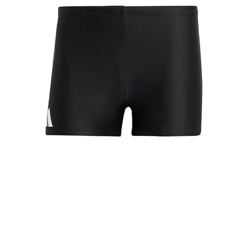 Image of adidas Men's Solid Swim Boxers, Black/White, M