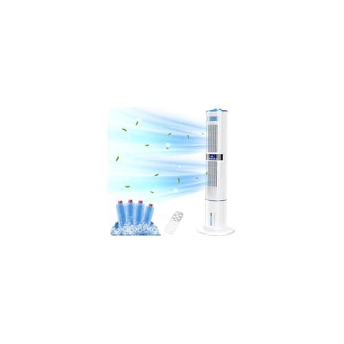 Image of Mobile Air Conditioners, 4 IN 1 Tower Fan/Air Purifier/Humidifier/Evaporative Coolers 65W 1-24H Timer 4 Mode 8M/S Wind w/ 4 Ice Box 10M Remote Control Air Conditioning AC Unit for Home Bedroom Office