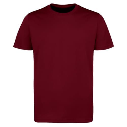 Image of MKR Kids Quick Drying Breathable Cooling Short Sleeve Sports T-Shirt for Children with UPF30+ Sun UV Protection (Burgundy, 7-8 Years)