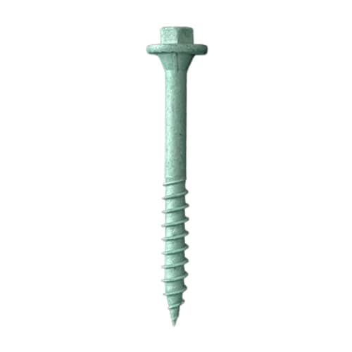 Image of Organic Green Coated TimberDrive Screws with Hex Head (Heat Treated for Extra Strength, Sharped Thread for Superior Drive Technology) Gimlet Point Requires No Pre-Drilling (50, 7mm x 75mm)