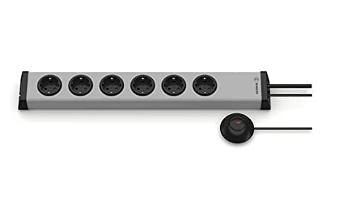 Image of Ehmann 0200c00062381 Power Strip with Switch 6-Way Grey Protective Contact Pack of 1