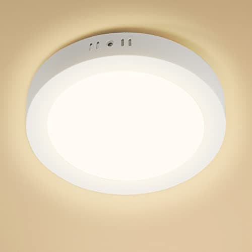 Image of Aigostar Ultra-Thin 18W Round Surface Mounted LED Ceiling Lights, 1980Lumen Warm White 3000K, LED Panel Ceiling Lamp for Living Room, Kitchen, Bulkhead, Porch, Bedroom, and Utility Room