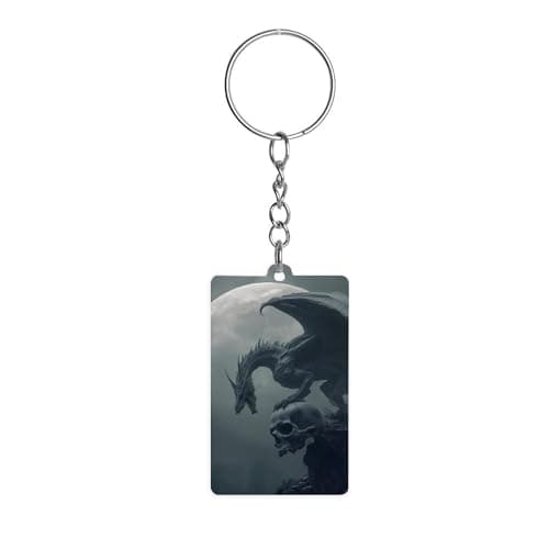 Image of Dragon Cool Skull Acrylic Keychain Cute Key Rings Key Chains Tags for Men Women Gifts