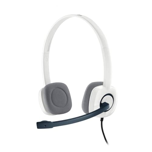 Image of Logitech Headset, Wired, White, Standard