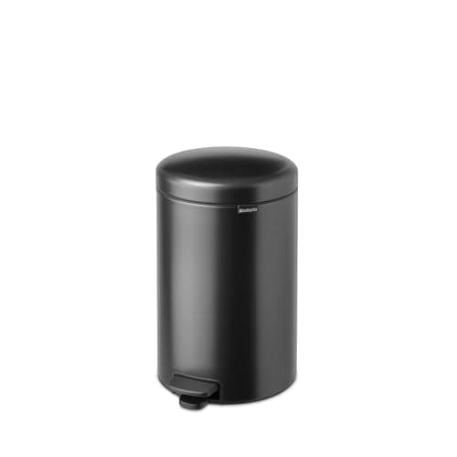 Image of Brabantia NewIcon Pedal Bin 20 L | Soft Close Waste Bin with Odour-Proof Lid and Plastic Inner Bucket | Compact, Non-Slip Trash Can for Kitchen, Office, Bathroom, or Bedroom |Confident Grey
