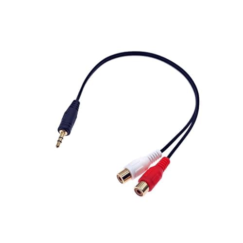 Image of JZK 3.5mm to 2 RCA Audio Cable, Phono RCA Female to 3.5mm Male Stereo Jack Headphone Audio Cable Adapter
