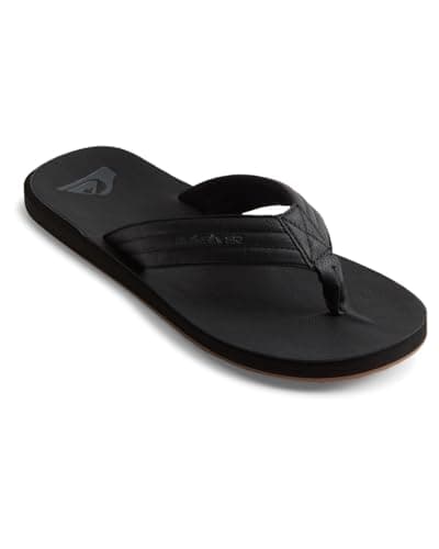 Image of Quiksilver Men's Carver Nubuck Sandal, Solid Black, 12 UK