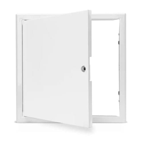 Image of SPI Value Metal Access Panel - Non-Fire Rated - Square Lock - with Key - for Walls and Ceilings, Conceals Wires, Meters, Pipes - Fits Flush to Surfaces - Gloss White - Size Options (400X400mm)