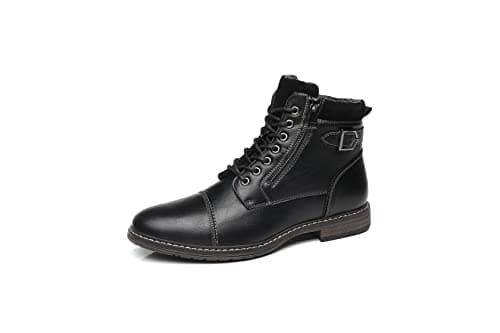 Image of IVACHY Mens Smart Business Work Office Ankle Boots Zip Lace-up Dress Shoes