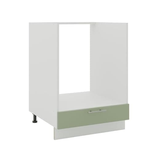 Image of JD Greta Adjustable Kitchen Base Unit - 600mm - Oven Base Cabinet with Drawer (No Worktop) - Sage Green Matt