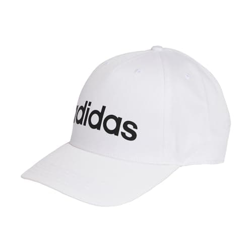 Image of adidas Unisex Linear Baseball Cap, White/Black, M-L