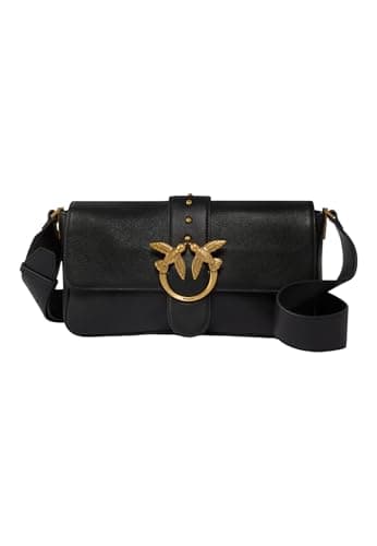 Image of Pinko cross body bag Love One Classic Slouchy FL Nero - Antique Gold black