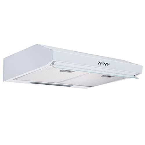 Image of SIA VSR60WH 60cm Visor Cooker Hood, Kitchen Extractor Fan, Under Cabinet Wall Mounted, Top Vented, White