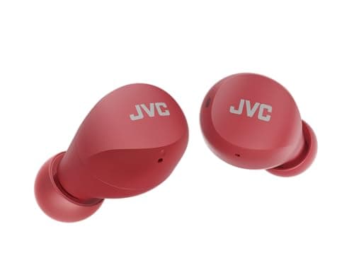 Image of JVC Gumy Mini Wireless Headphones - Small and Lightweight Bluetooth 5.1 Earbuds, 23H Battery, IPX4 Water Resistant, 3 Sound Modes, Red