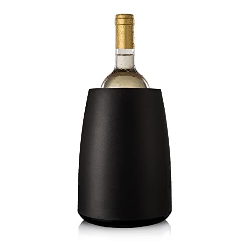 Image of Vacu Vin Elegant Wine Cooler – Black – Active Wine Bottle Chiller with Freezer Sleeve – Modern Insulated Cooler – Keeps Wine Cold Without Ice – Sleek Tabletop Design for Home & Events