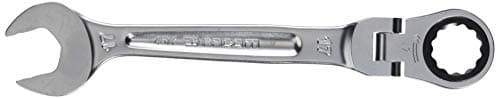 Image of Facom 467BF.17 Combination Spanner with Hinged Ratchet 17 mm Metric Silver