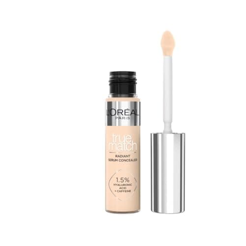 Image of L'Oréal Paris True Match Serum Concealer, Medium Coverage, Radiant Finish, With 1.5% Hyaluronic Acid and Caffeine, Neutralises Dark Circles, Smooths & Replumps Skin, 24H Hydration, 2R