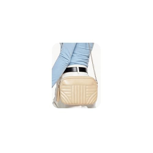 Image of Lotus Karen Crossbody Bags for Women Trendy Small Crossbody Purse for Women Triple Zip Cell Phone Leather Handbag (Apricot Color)