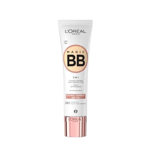 Image of L'Oréal Paris Magic BB Cream with SPF 20, 5-in-1 Skin Tint with Vitamin B5 and Vitamin E, Lightweight Hydrating Formula Adapts to Skin Tone for a Natural Glowy Finish, 30 ml, Shade: 02 Light