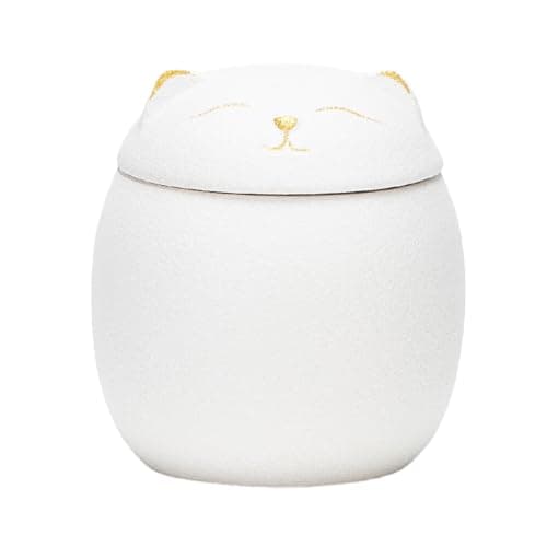 Image of siduytin Large Capacity Ceramic Canisters Cute For Wide Application Ceramics Cat Form Ceramic Tea Jars Cat Shape Storage Jars, white, 500ml