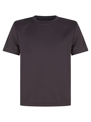 Image of Athletic Sportswear Kids T Shirts Football Tops Gym Boys Girls School P.E Sports Fitness Running Top T-Shirt (3-4 Years, Grey)