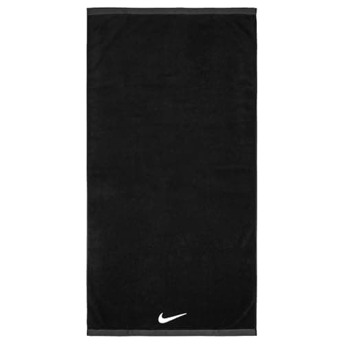 Image of Nike Fundamental Towel NP Sports Towel Fitness Training Gym Towel Absorbent, Black/White, L