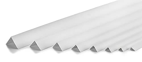 Image of 1 Metre Self-Adhesive Plastic PVC Corner 90 Degree Angle Trim TMW Profiles (20x20 mm (0.78in x 0.78in), White)