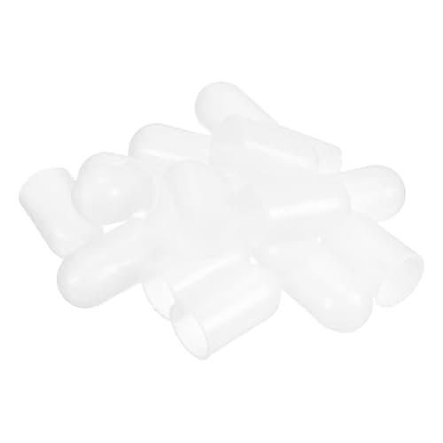 Image of sourcing map 18Pcs Silicone End Caps, 18mm(23/32") ID 25mm(1") Height Round Rubber Elastic Screw Thread Protectors Soft Flexible Screw Bolt Covers Caps for Metal Tube Rod Bolt, Clear