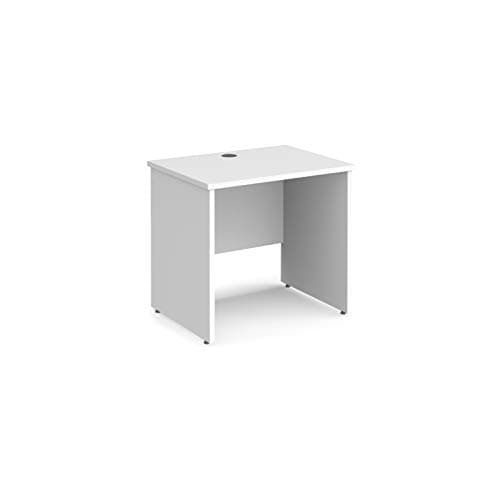 Image of Mr Office Maestro 25 straight desk 600mm deep - panel end leg, White, 800