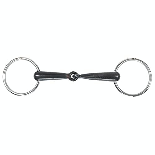 Image of Shires Sweet Iron Hollow Mouth Loose Ring Snaffle Bit in Black 6", Black Sweet Iron