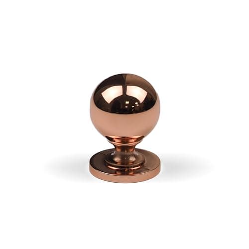 Image of Handle & Home Copper Rose Gold Round Kitchen Knob Cupboard Door Pull 31mm Diameter Polished Cabinet Furniture Drawer Upcycle Hardware