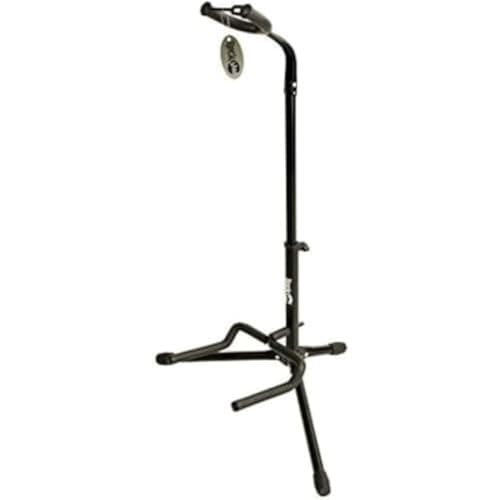 Image of RockJam Universal Guitar Stand – Portable Floor Stand for Acoustic, Electric & Bass Guitars – Folding Vertical Guitar Holder with Tripod Base