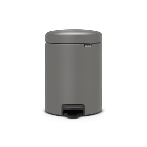 Image of Brabantia 126284 Bathroom Pedal Bin, Mineral Concrete Grey, 5 Litre