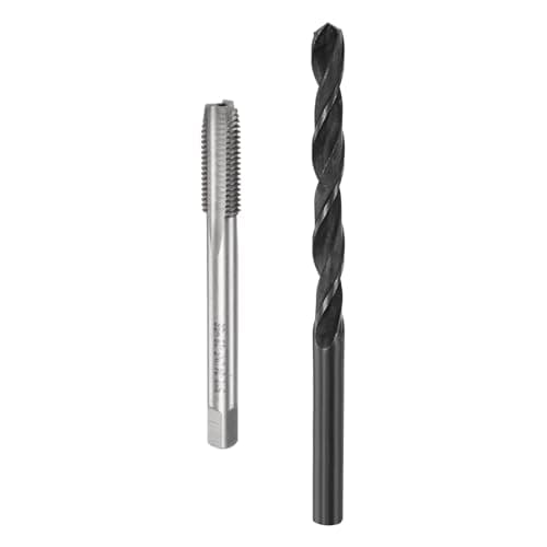 Image of sourcing map Tap and Drill Bit Set, 5/16-24 UNF Thread Tap & 7/25" Black Oxide Twist Drill Bit, Straight Flute Tap Tapping Threading Repair Tool Kit