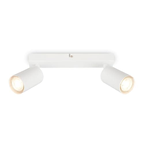 Image of BRILONER - LED Ceiling Spotbar, 2 x GU10 max 9W, Adjustable Ceiling Spot Lights, Living Room, Kitchen Lights, Lamps for Bedroom, 25.5 cm, Metal, White