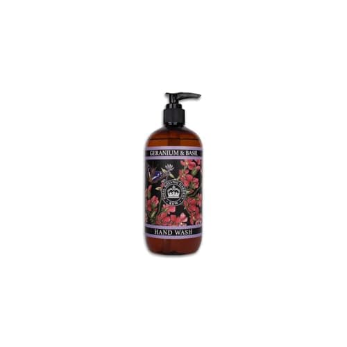 Image of The English Soap Company Kew Gardens Hand and Body Wash, Refreshing Botanical Wash with a Rich Lather, Enriched with Soothing Aloe Vera and Vitamin E, Geranium and Basil Scent 500ml