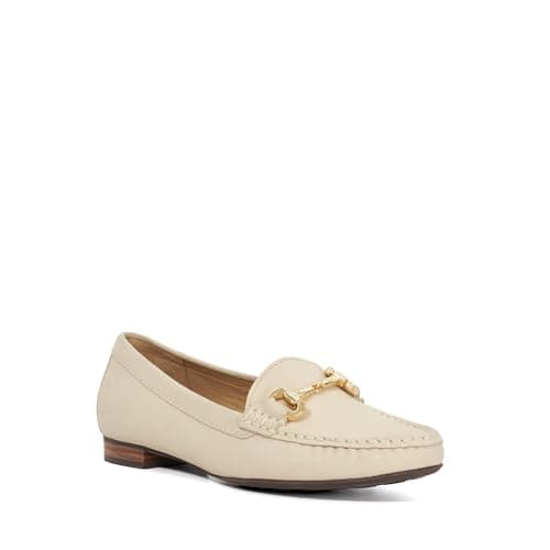 Image of Dune London Ladies GLENNIEE Suede Snaffle Trim Loafers Size UK 4 Ecru