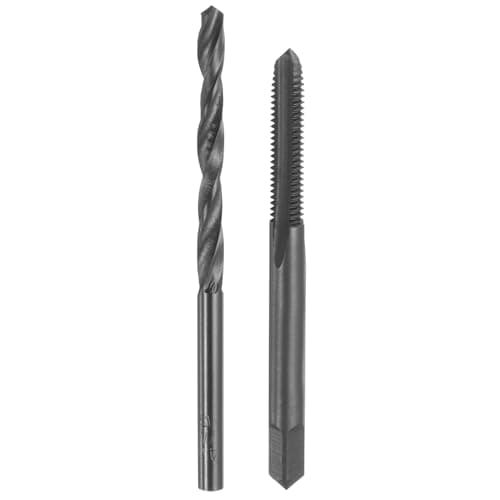 Image of sourcing map Tap and Drill Bit Set, 1pcs 10-32 UNF Straight Flute Thread Screw Taps & 1pcs 4.1mm Twist Drill Bits, Black Oxide HSS-6542 Tapping Threading Tool Kit