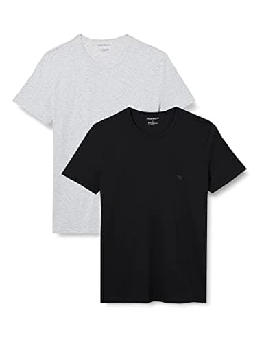 Image of Emporio Armani Underwear Men's T-Shirt (Pack of 2), Navy/Grey Appleng, L