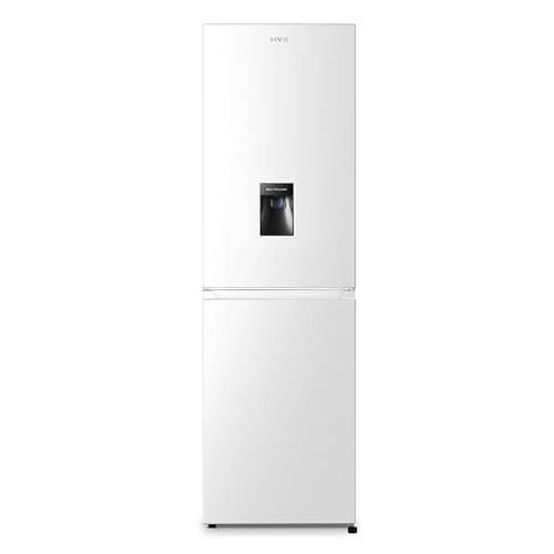 Image of HYE Fridge Freezer - 50/50 Freestanding Fridge Freezer, 182.4cm Height, 55cm Width, 256 Litre Capacity, Total No Frost & Non-Plumbed Water Dispenser, White - RF01FF256W18