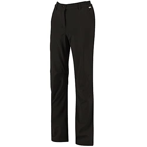 Image of Regatta Women Fenton Water Repellent And Wind Resistant Softshell Regular Leg Trousers - Black, Size 16