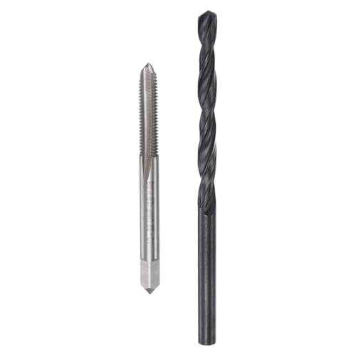 Image of sourcing map Tap and Drill Bit Set, 10-32 UNF Thread Tap & 5/32" Black Oxide Twist Drill Bit, Straight Flute Tap Tapping Threading Repair Tool Kit