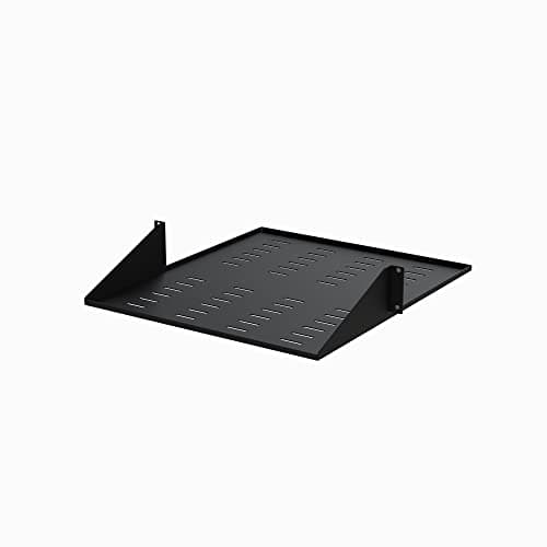Image of StarTech.com 2-Post Server Rack Shelf - Center Mount - 19 Inch -2U - Black - Supports up to 75 lb. (34 kg) - Vented (CABSHF2POSTV2)