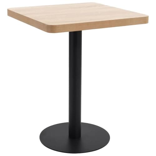 Image of vidaXL Bistro Table – Durable Steel Base – MDF Top – Wood Grain Pattern – Easy Assembly – Compact Size – Perfect for Restaurants, Coffee Shops, Bars