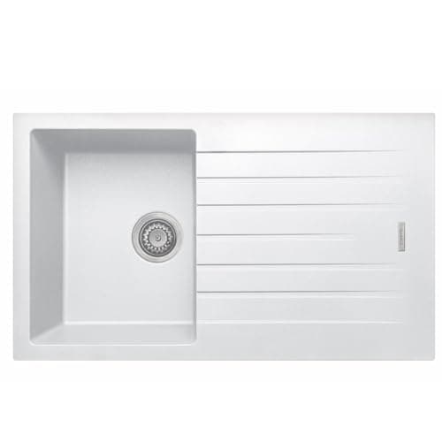 Image of Liquida LG860WH 1.0 Bowl Granite Reversible Inset Compact White Kitchen Sink