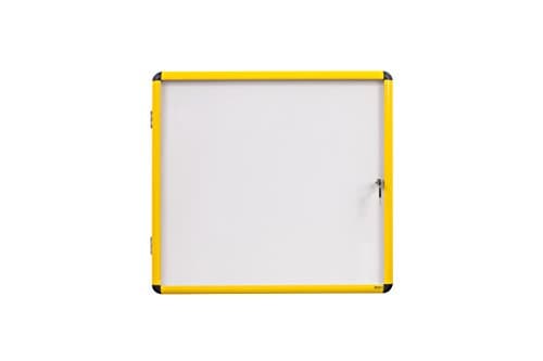 Image of Bi-Office Ultrabrite Display Cabinet 1 x A4 Magnetic with Yellow Aluminium Frame