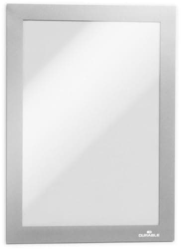 Image of DURAFRAME Magnetic Frame, A5 Format In Silver, Pack of 5 Frames, Document Frame for Professional Internal Signage